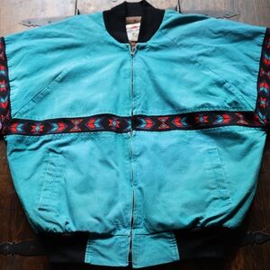 Vintage Dueces and Jacks Jacket Mens Aztec Blanket Lined